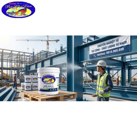 SƠN CÔNG NGHIỆP GỐC NƯỚC NACO CHO KẾT CẤU THÉP